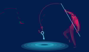 red-and-blue-cartoon-of-a-man-using-a-phishing-pole-to-hook-a-key